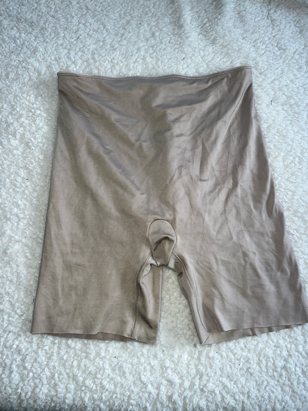 SPANX Seamless High-Waist Shaping Shorts — Taupe/Nude